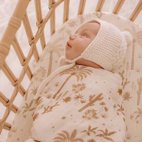 Desert Palms Organic Muslin Wrap Swaddle - Pretty Perfect Gift Hampers