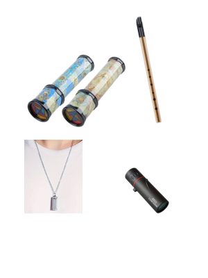 Melodies & Marvels Gift Set: Irish Whistle, Harmonica Necklace, Kaleidoscope & Monocular - Pretty Perfect Gift Hampers