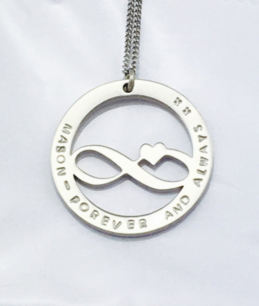 Personalised Infinity necklace - Choice of Silver / Gold and Rose Gold - Pretty Perfect Gift Hampers