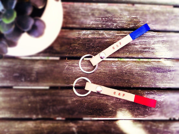 Personalised leather key chains - petite dips - Pretty Perfect Gift Hampers