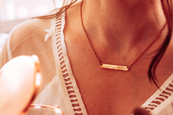 Personalised Mila bar necklace - Choice of Silver, Gold and Rose Gold - Pretty Perfect Gift Hampers