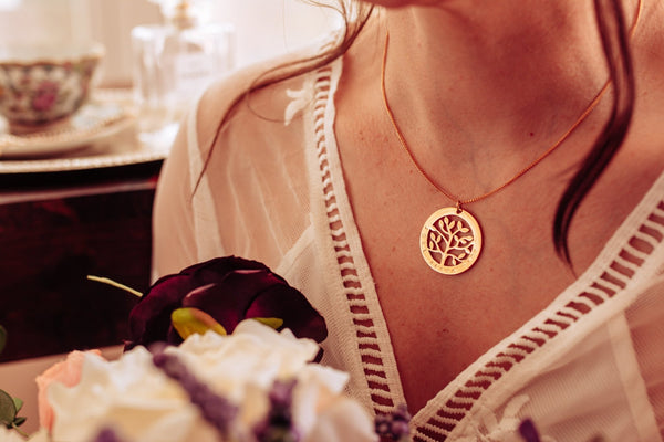 Personalised Tree of life necklace - Choice of Silver / Gold and Rose Gold - Pretty Perfect Gift Hampers