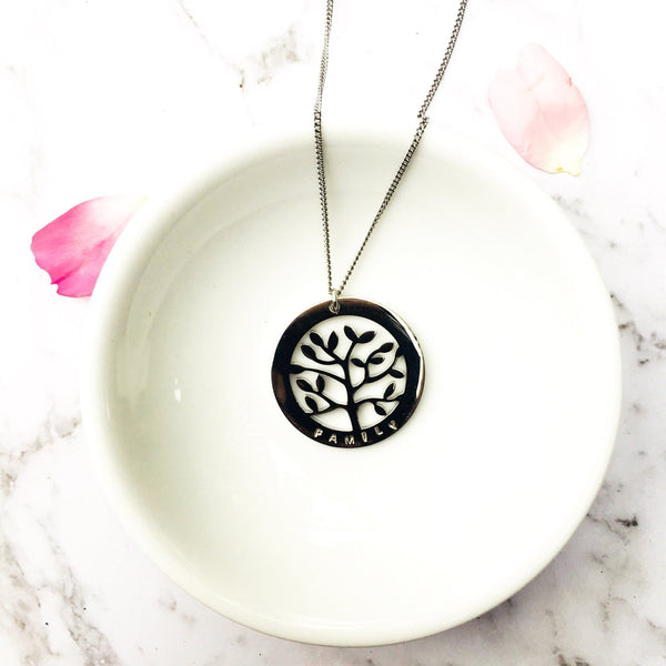 Personalised Tree of life necklace - Choice of Silver / Gold and Rose Gold - Pretty Perfect Gift Hampers
